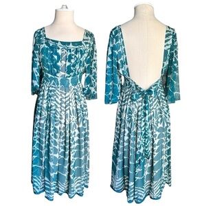 Anna Sui Floral Silk Chiffon Flutter Sleeve Empire Waist Dress Women’s Size 2